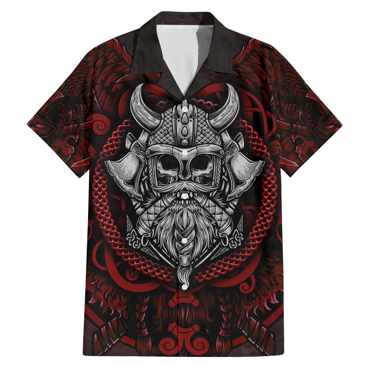 Blood Of Viking Warrior Family Matching Mermaid Dress and Hawaiian Shirt - Wonder Print Shop