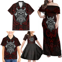 Blood Of Viking Warrior Family Matching Off Shoulder Maxi Dress and Hawaiian Shirt - Wonder Print Shop
