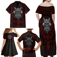 Blood Of Viking Warrior Family Matching Off Shoulder Maxi Dress and Hawaiian Shirt - Wonder Print Shop