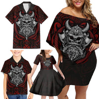Blood Of Viking Warrior Family Matching Off Shoulder Short Dress and Hawaiian Shirt - Wonder Print Shop