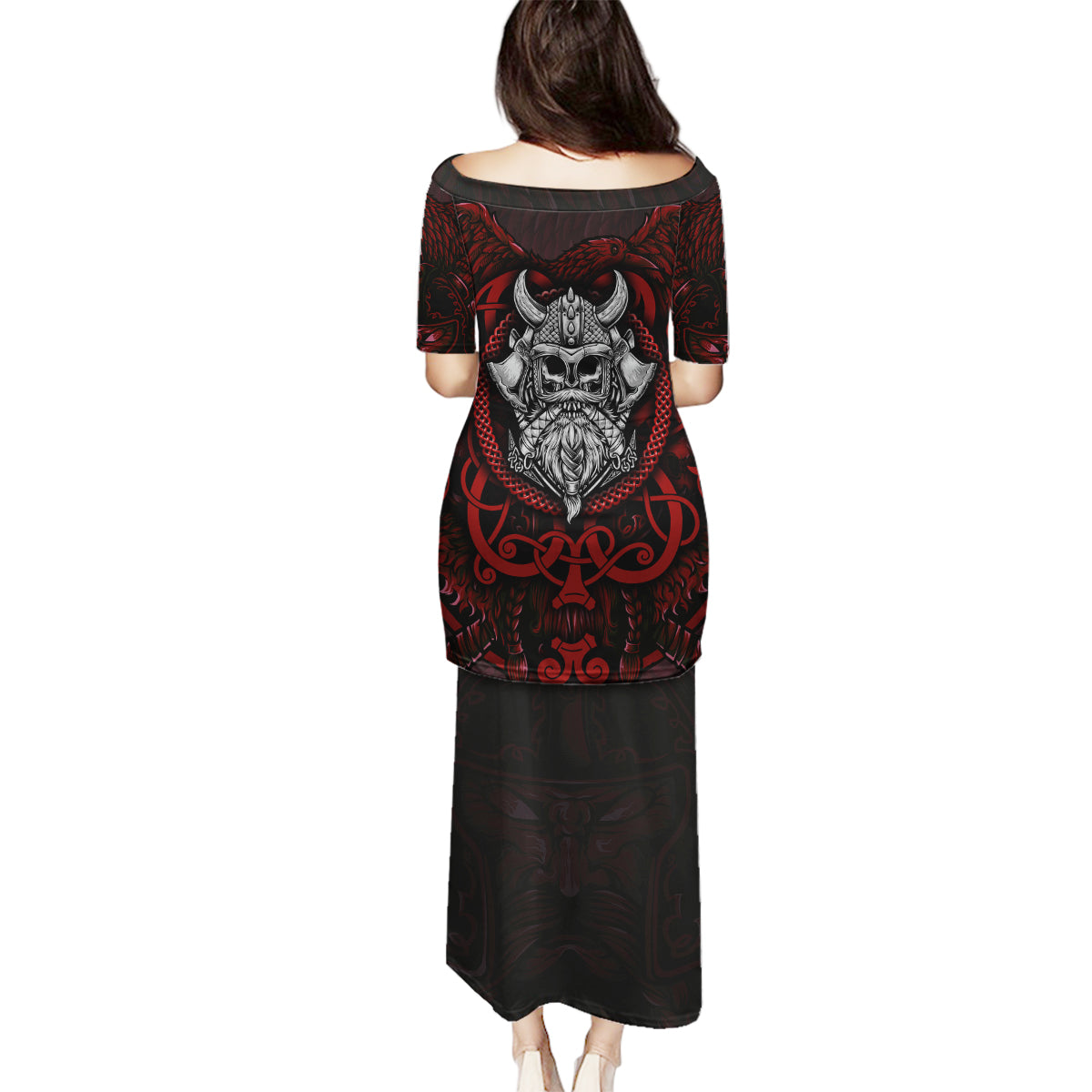 Blood Of Viking Warrior Family Matching Puletasi Dress and Hawaiian Shirt - Wonder Print Shop