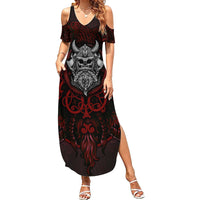 Blood Of Viking Warrior Family Matching Summer Maxi Dress and Hawaiian Shirt - Wonder Print Shop