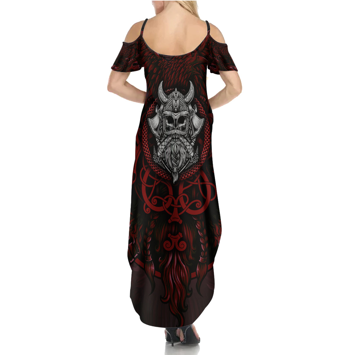 Blood Of Viking Warrior Family Matching Summer Maxi Dress and Hawaiian Shirt - Wonder Print Shop