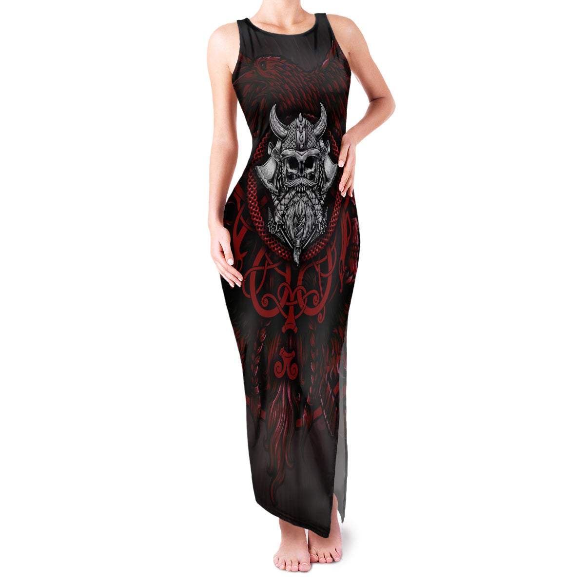 Blood Of Viking Warrior Family Matching Tank Maxi Dress and Hawaiian Shirt - Wonder Print Shop