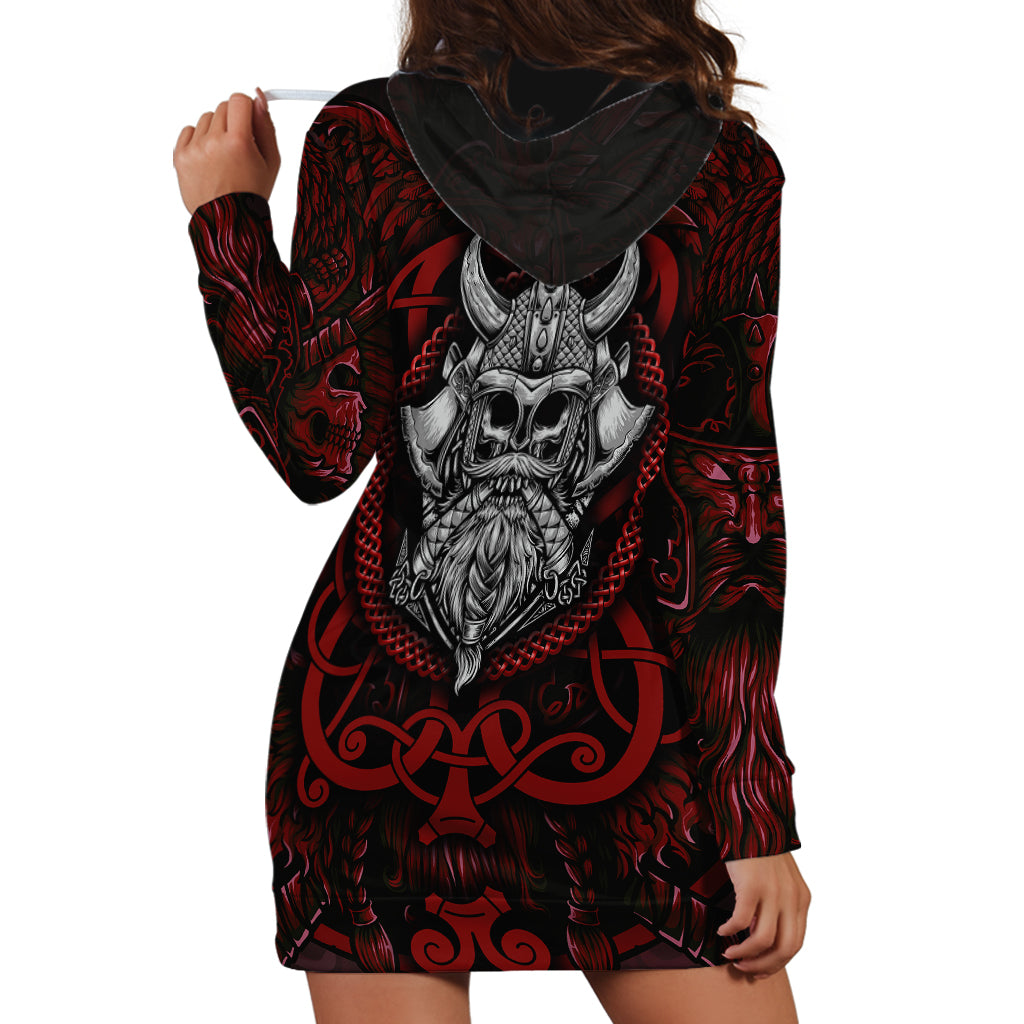 Blood Of Viking Warrior Hoodie Dress - Wonder Print Shop