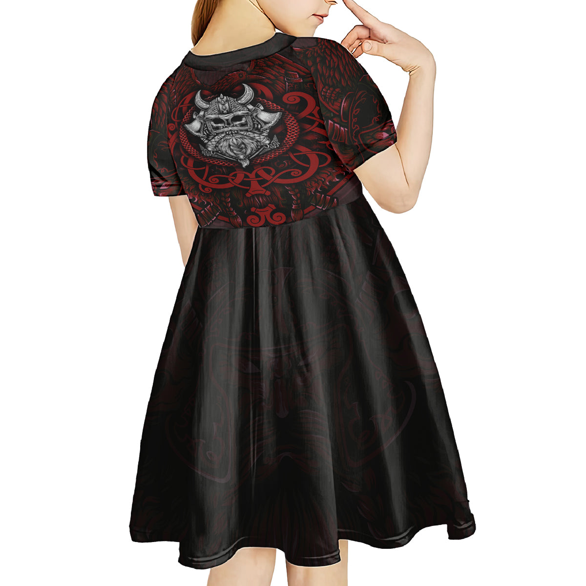 Blood Of Viking Warrior Kid Short Sleeve Dress - Wonder Print Shop