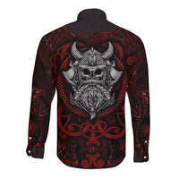 Blood Of Viking Warrior Long Sleeve Button Shirt - Wonder Print Shop