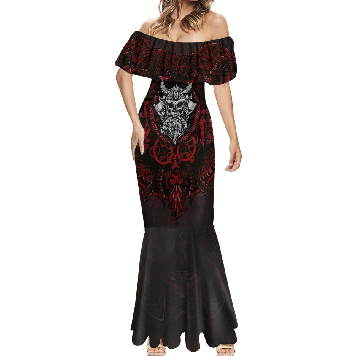 Blood Of Viking Warrior Mermaid Dress - Wonder Print Shop