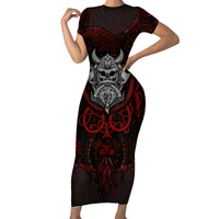 Blood Of Viking Warrior Short Sleeve Bodycon Dress - Wonder Print Shop