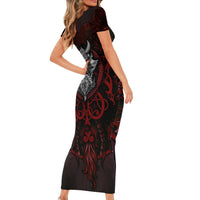 Blood Of Viking Warrior Short Sleeve Bodycon Dress - Wonder Print Shop
