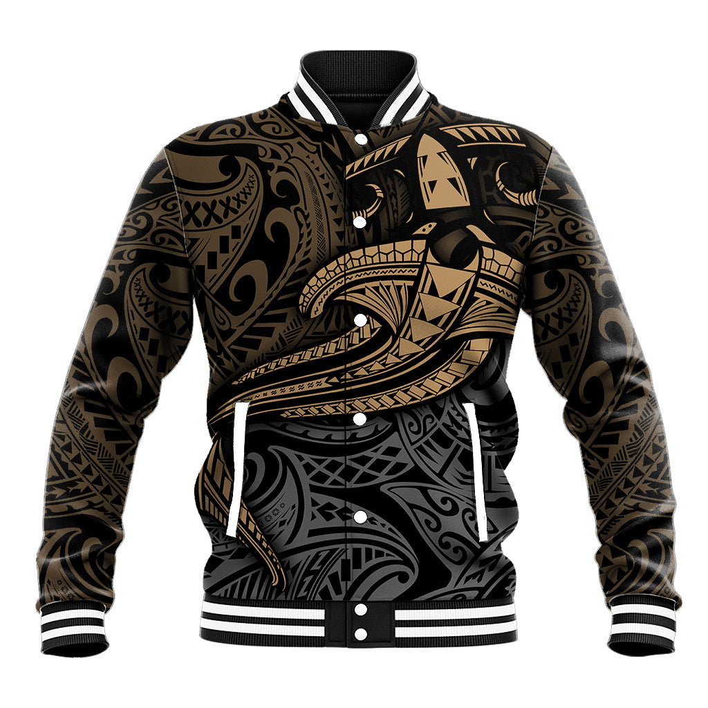 Polynesian Baseball Jacket Hammerhead Shark Tribal Pattern - Wonder Print Shop