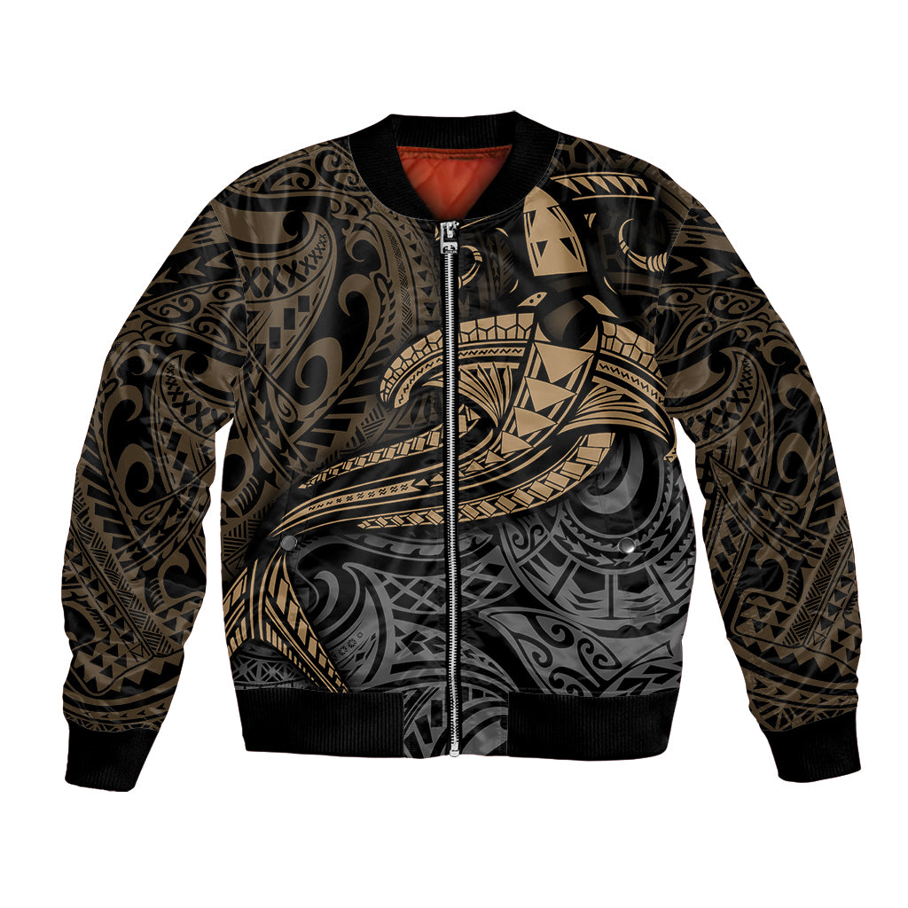 Polynesian Bomber Jacket Hammerhead Shark Tribal Pattern - Wonder Print Shop