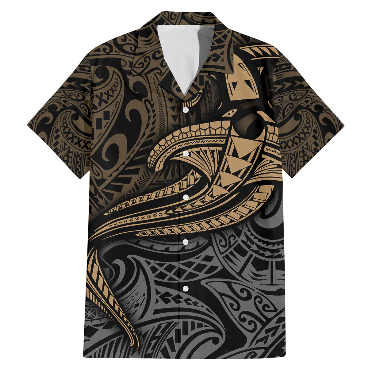 Polynesian Family Matching Mermaid Dress and Hawaiian Shirt Hammerhead Shark Tribal Pattern - Wonder Print Shop
