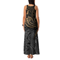 Polynesian Family Matching Tank Maxi Dress and Hawaiian Shirt Hammerhead Shark Tribal Pattern - Wonder Print Shop