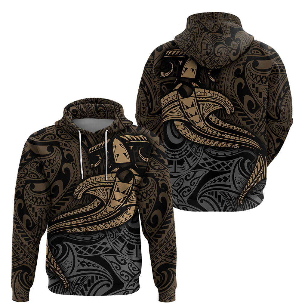 Polynesian Hoodie Hammerhead Shark Tribal Pattern - Wonder Print Shop