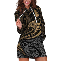 Polynesian Hoodie Dress Hammerhead Shark Tribal Pattern - Wonder Print Shop