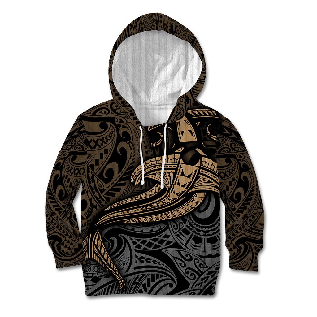 Polynesian Kid Hoodie Hammerhead Shark Tribal Pattern - Wonder Print Shop