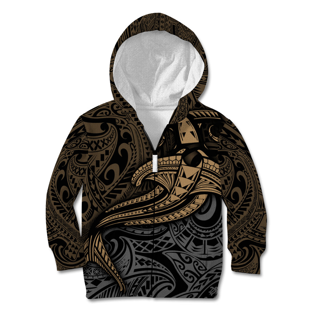 Polynesian Kid Hoodie Hammerhead Shark Tribal Pattern - Wonder Print Shop