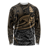 Polynesian Long Sleeve Shirt Hammerhead Shark Tribal Pattern - Wonder Print Shop