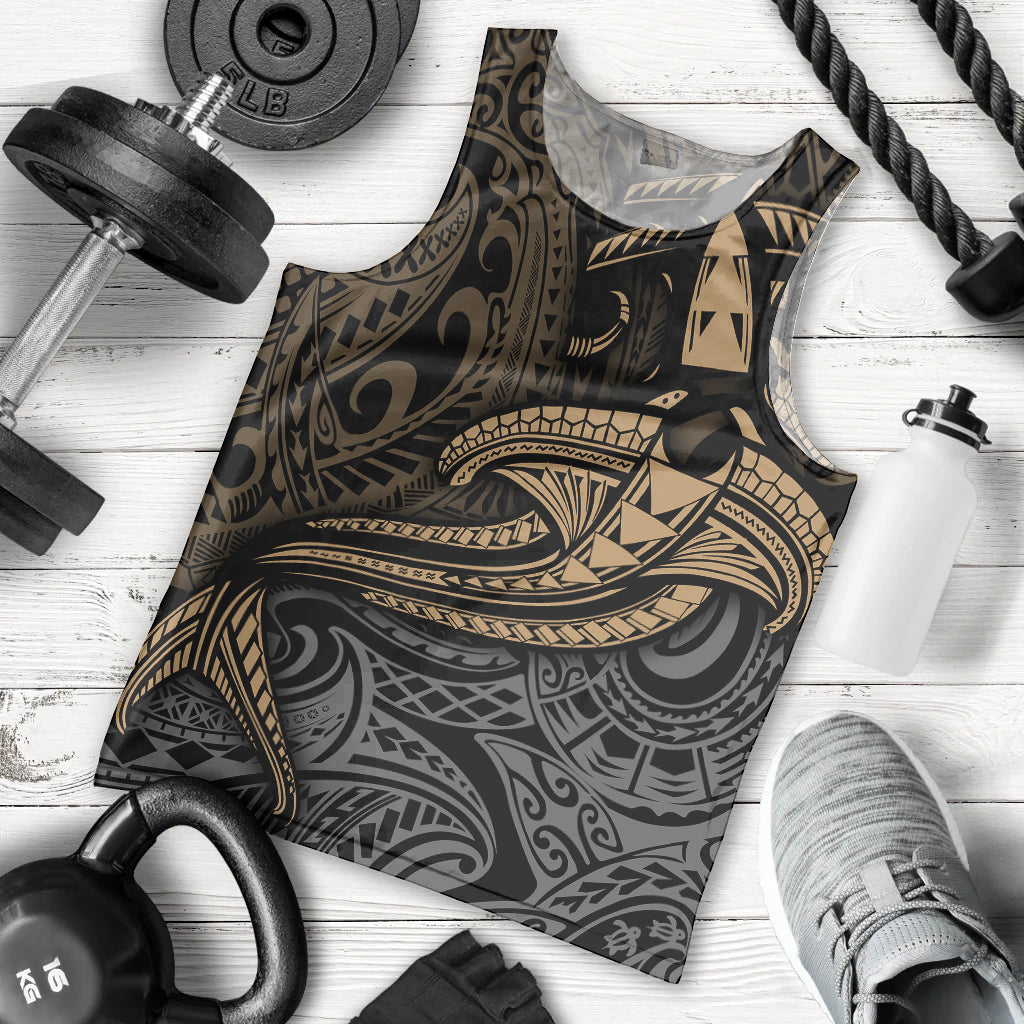 Polynesian Men Tank Top Hammerhead Shark Tribal Pattern - Wonder Print Shop