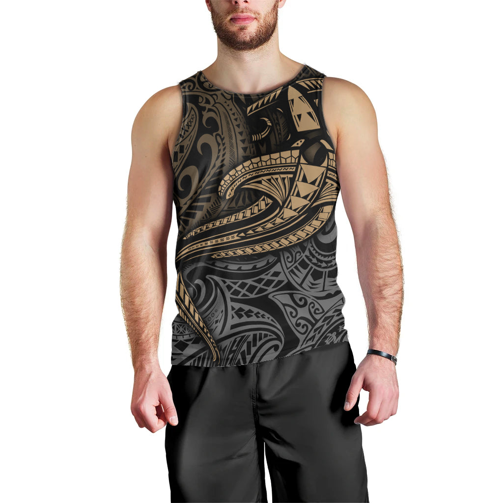 Polynesian Men Tank Top Hammerhead Shark Tribal Pattern - Wonder Print Shop