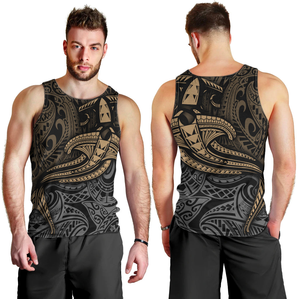 Polynesian Men Tank Top Hammerhead Shark Tribal Pattern - Wonder Print Shop