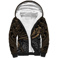 Polynesian Sherpa Hoodie Hammerhead Shark Tribal Pattern - Wonder Print Shop