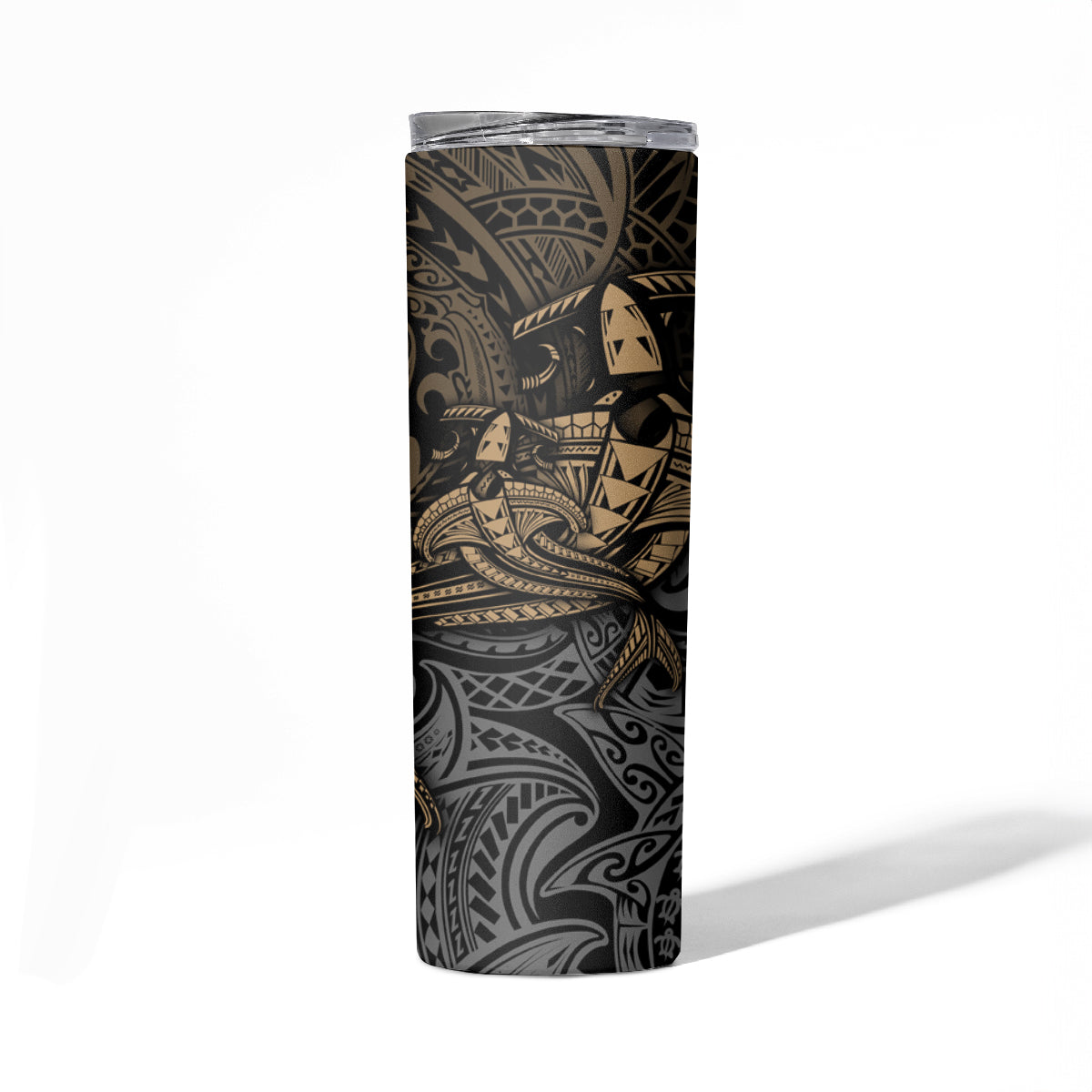 Polynesian Skinny Tumbler Hammerhead Shark Tribal Pattern - Wonder Print Shop