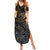Polynesian Summer Maxi Dress Hammerhead Shark Tribal Pattern - Wonder Print Shop