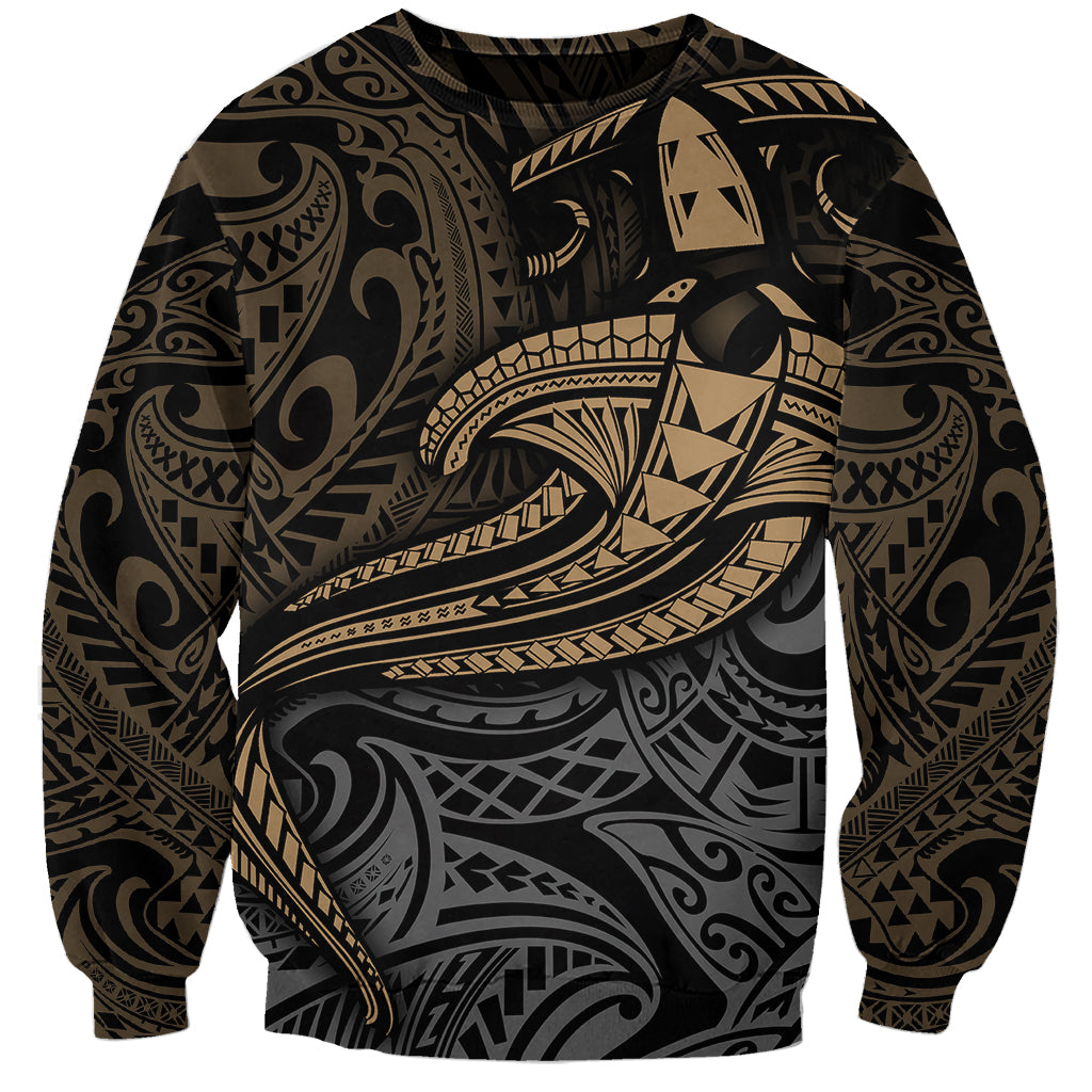 Polynesian Sweatshirt Hammerhead Shark Tribal Pattern - Wonder Print Shop