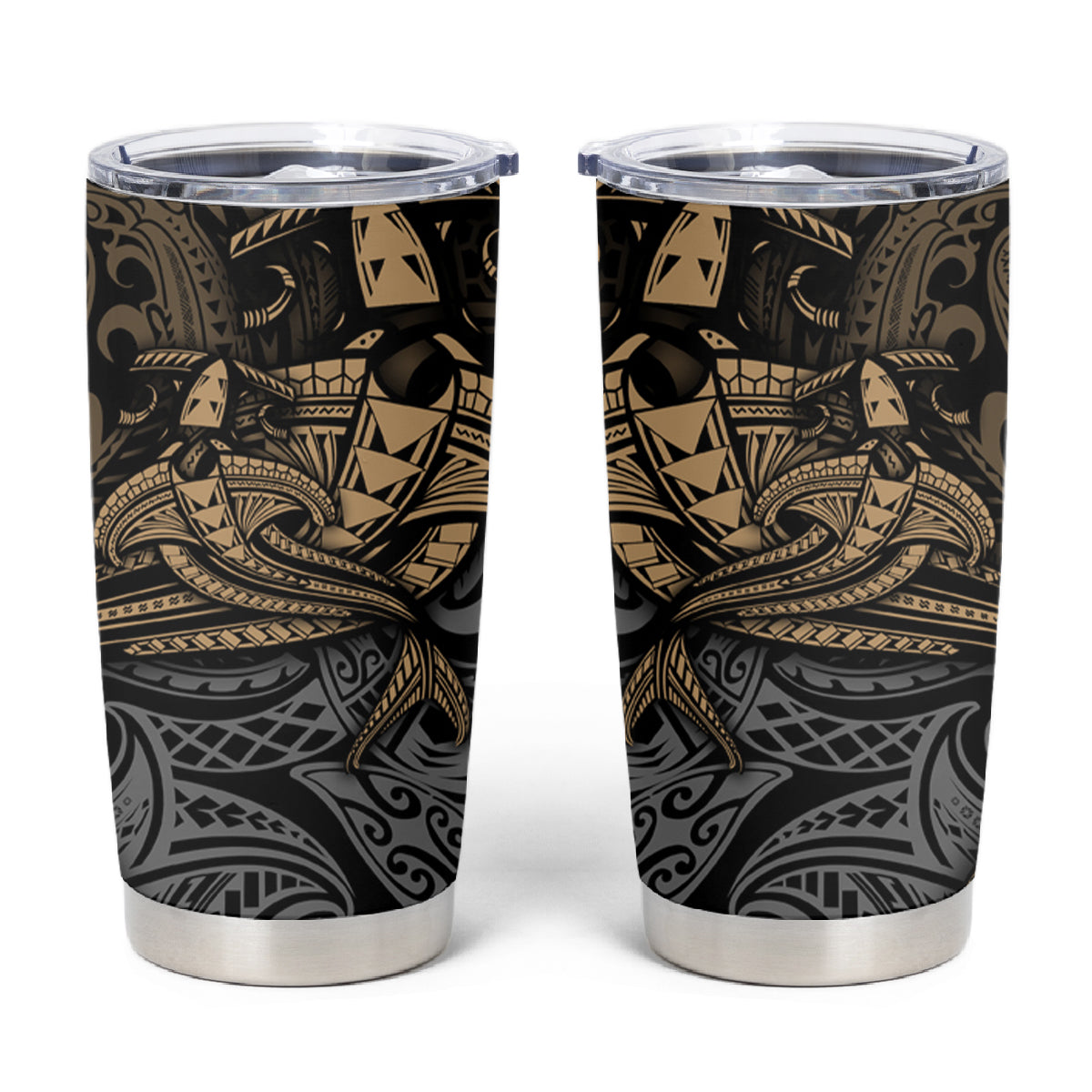 Polynesian Tumbler Cup Hammerhead Shark Tribal Pattern - Wonder Print Shop