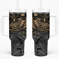 Polynesian Tumbler With Handle Hammerhead Shark Tribal Pattern - Wonder Print Shop