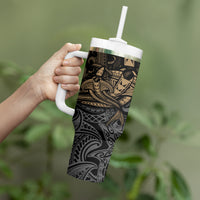Polynesian Tumbler With Handle Hammerhead Shark Tribal Pattern - Wonder Print Shop