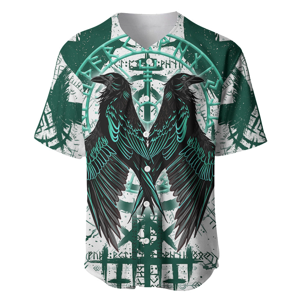 Winged Wisdom Of Viking Baseball Jersey Hugin, Munin, and the Vegvisir - Wonder Print Shop