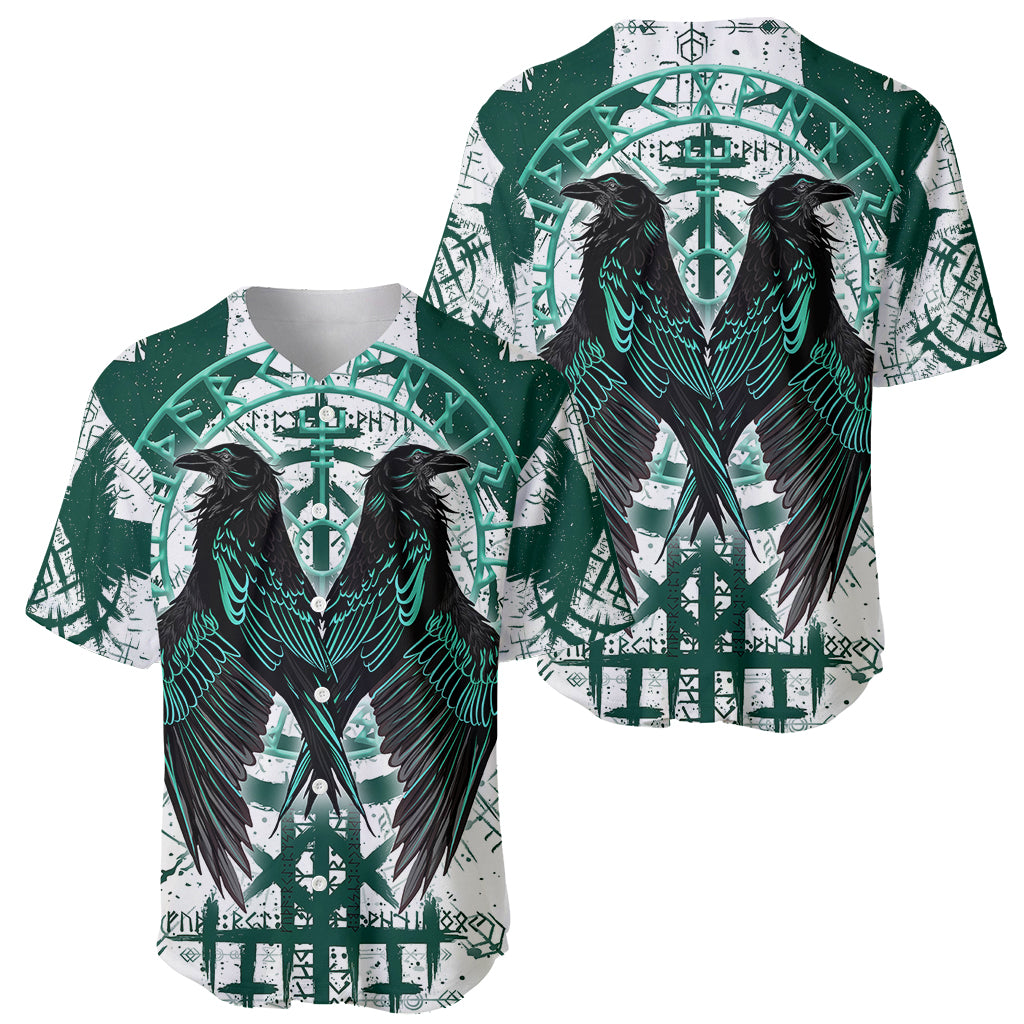 Winged Wisdom Of Viking Baseball Jersey Hugin, Munin, and the Vegvisir - Wonder Print Shop