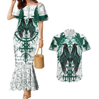 Winged Wisdom Of Viking Couples Matching Mermaid Dress and Hawaiian Shirt Hugin, Munin, and the Vegvisir - Wonder Print Shop