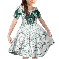 Winged Wisdom Of Viking Family Matching Mermaid Dress and Hawaiian Shirt Hugin, Munin, and the Vegvisir - Wonder Print Shop