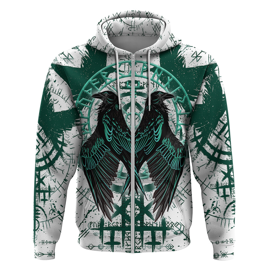 Winged Wisdom Of Viking Hoodie Hugin, Munin, and the Vegvisir - Wonder Print Shop