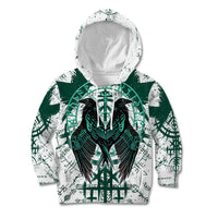 Winged Wisdom Of Viking Kid Hoodie Hugin, Munin, and the Vegvisir - Wonder Print Shop