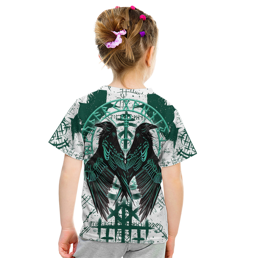 Winged Wisdom Of Viking Kid T Shirt Hugin, Munin, and the Vegvisir - Wonder Print Shop