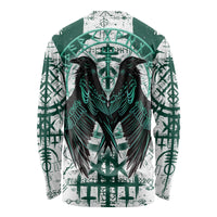 Winged Wisdom Of Viking Long Sleeve Shirt Hugin, Munin, and the Vegvisir - Wonder Print Shop