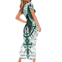 Winged Wisdom Of Viking Short Sleeve Bodycon Dress Hugin, Munin, and the Vegvisir - Wonder Print Shop