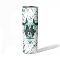 Winged Wisdom Of Viking Skinny Tumbler Hugin, Munin, and the Vegvisir - Wonder Print Shop