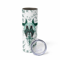 Winged Wisdom Of Viking Skinny Tumbler Hugin, Munin, and the Vegvisir - Wonder Print Shop
