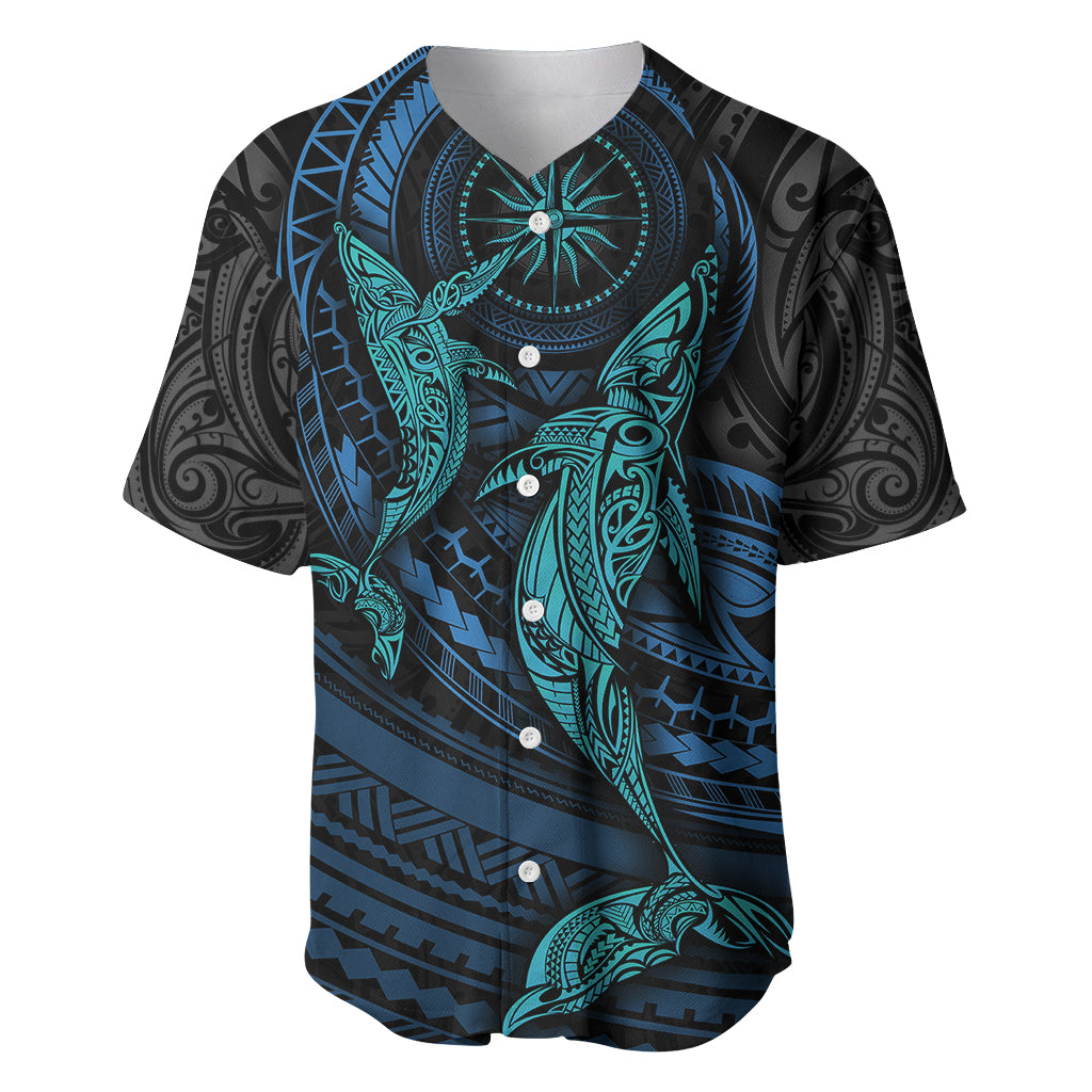 Polynesian Whale Baseball Jersey - Wonder Print Shop