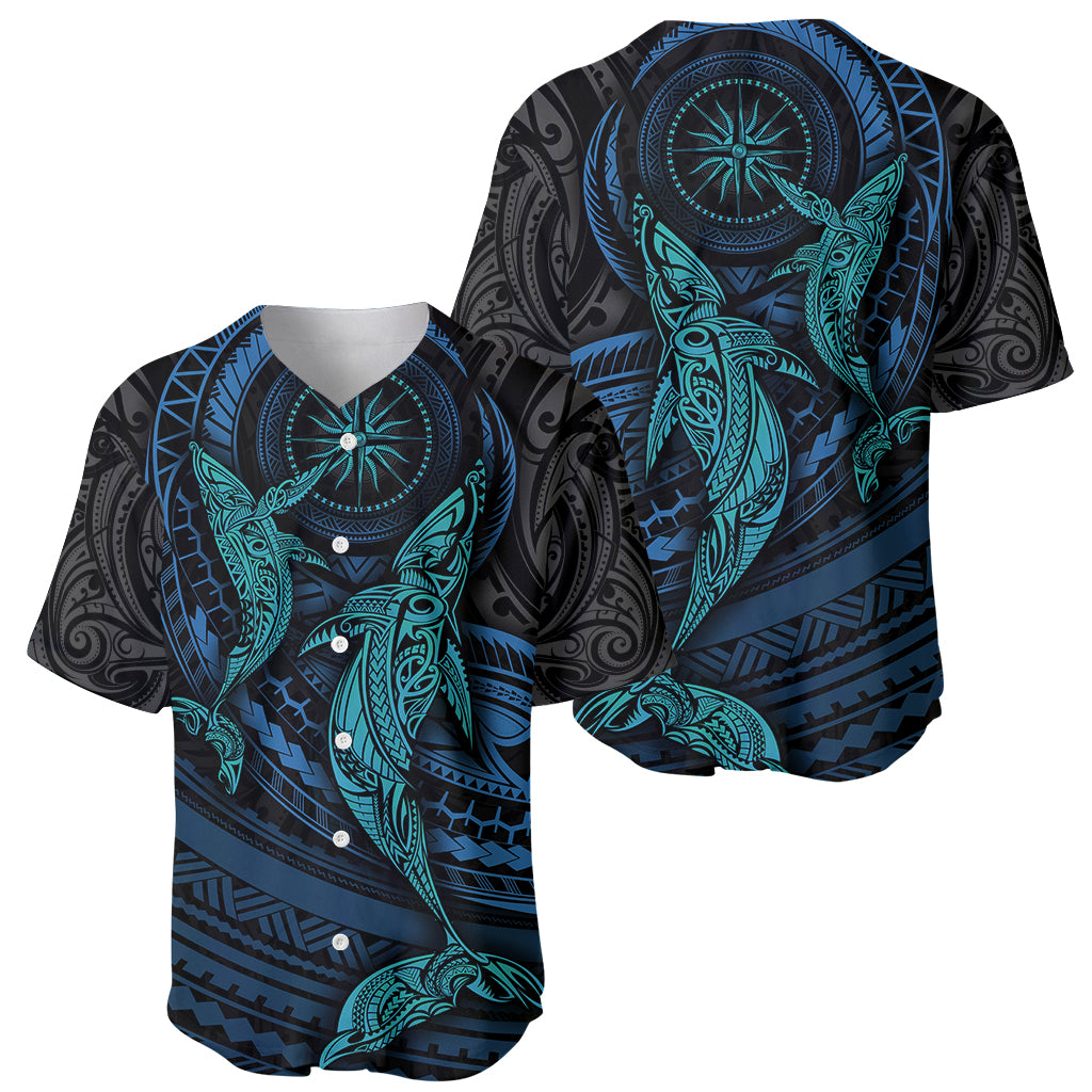 Polynesian Whale Baseball Jersey - Wonder Print Shop