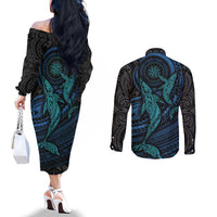 polynesian-whale-couples-matching-off-the-shoulder-long-sleeve-dress-and-long-sleeve-button-shirts