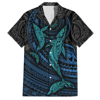 Polynesian Whale Family Matching Long Sleeve Bodycon Dress and Hawaiian Shirt - Wonder Print Shop