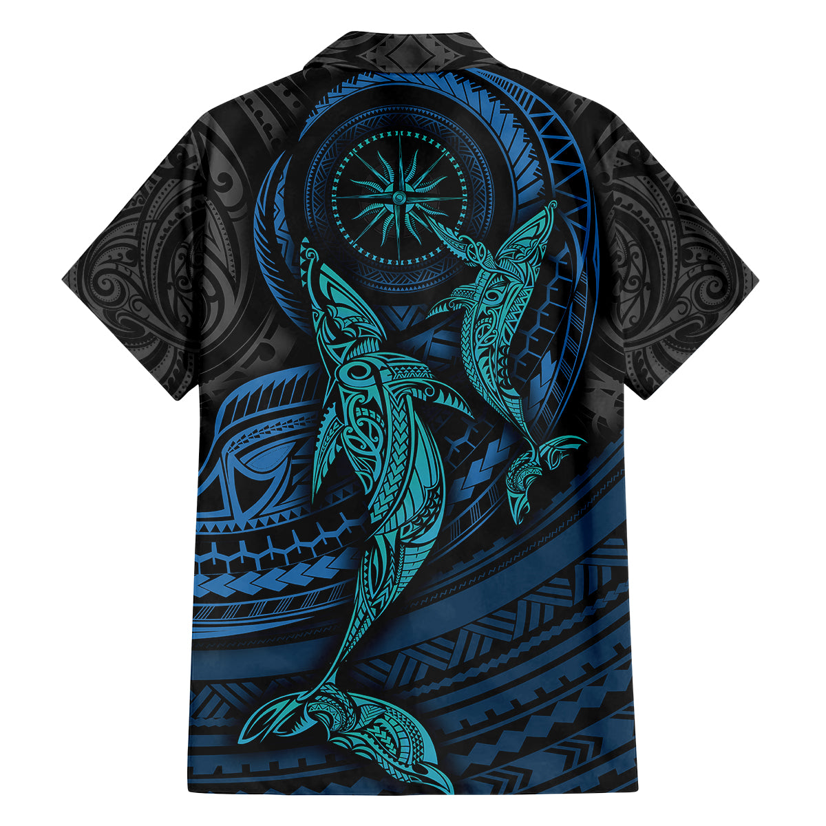 Polynesian Whale Family Matching Summer Maxi Dress and Hawaiian Shirt - Wonder Print Shop