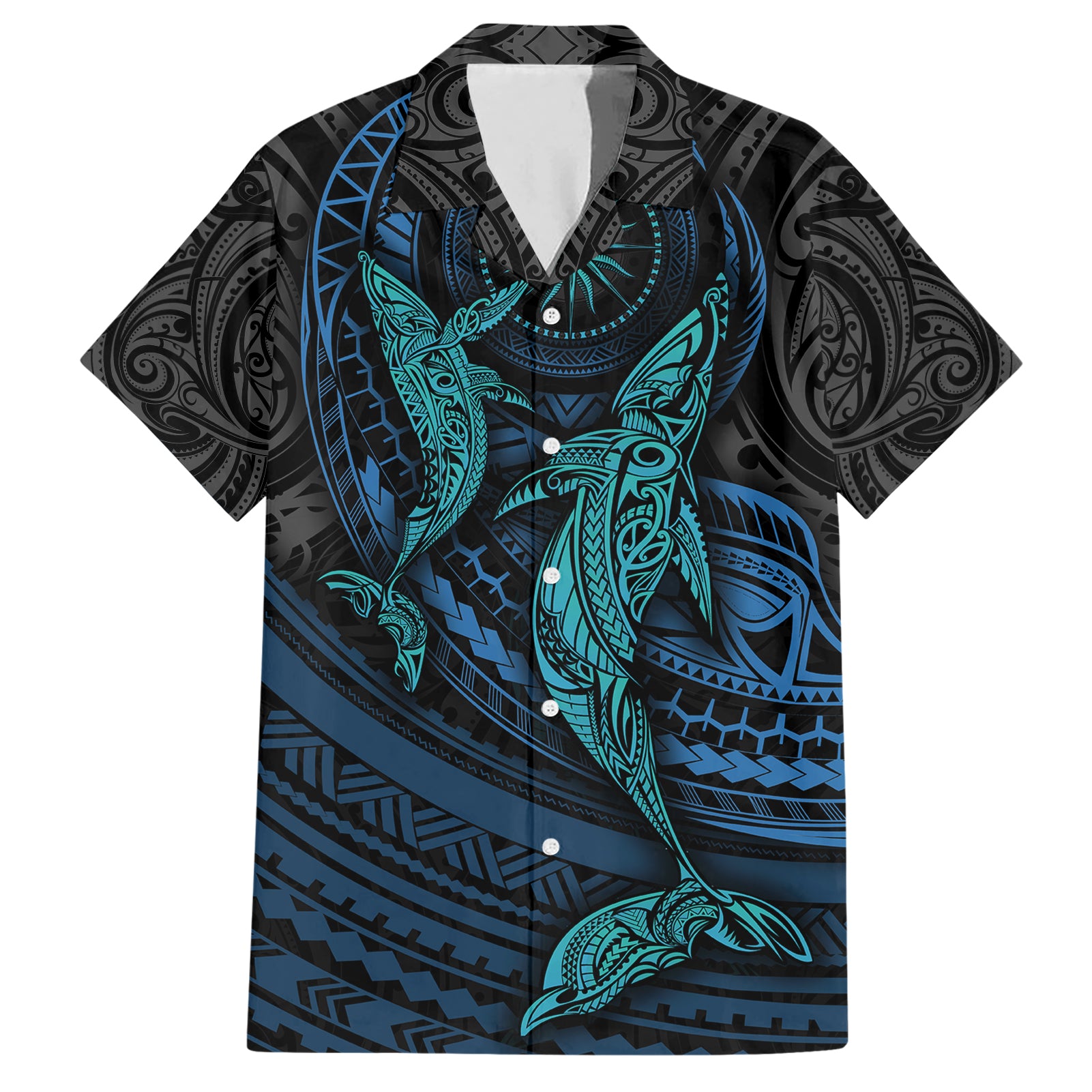 Polynesian Whale Hawaiian Shirt - Wonder Print Shop